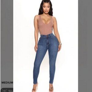 Luxe High Waist Skinny Jeans - Dark